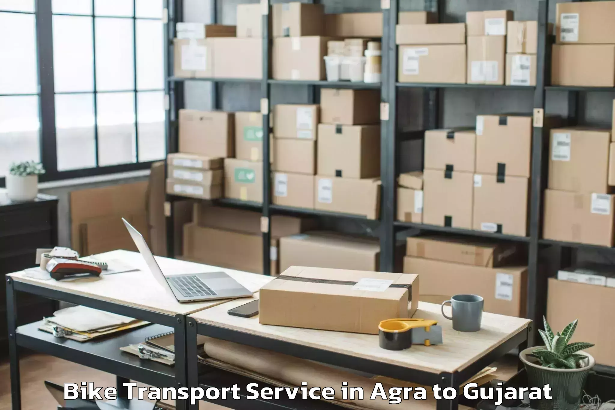 Quality Agra to Tilakwada Bike Transport